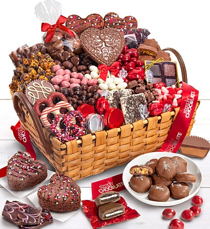 Simply Chocolate Decadent Valentine Gift Basket
